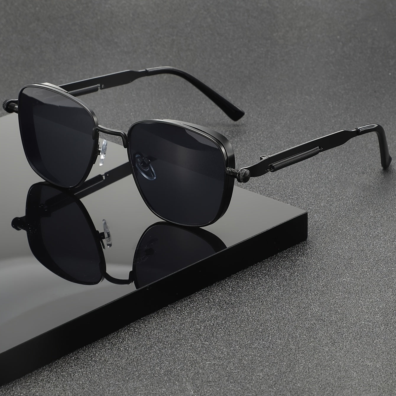 1 retro style, metallic texture, exquisite fashion glasses, unisex decorative dark sheet, suitable for parties and daily wear