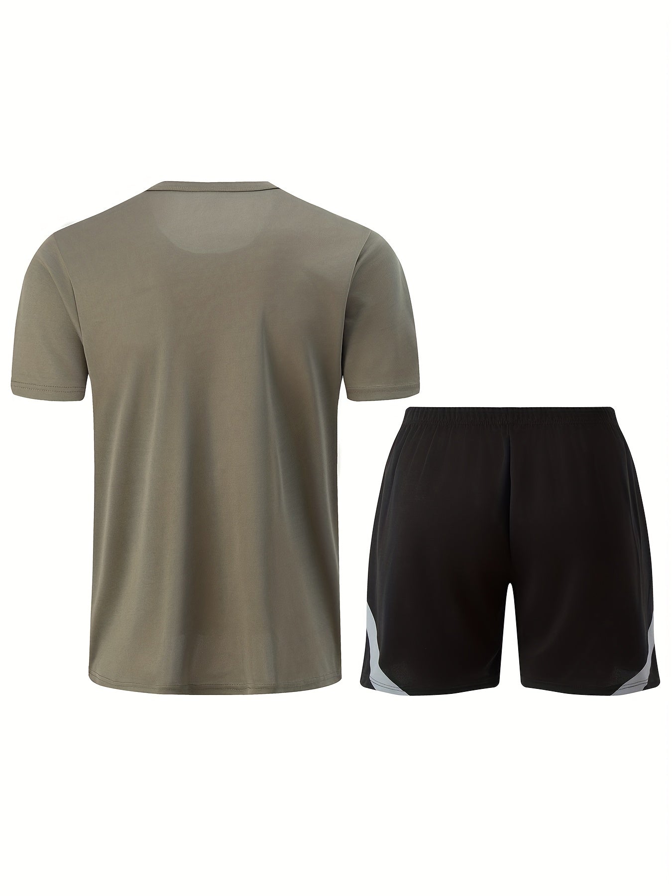 2pcs Summer New Lightning Print Sports Suit Men's Short Sleeve Shorts Outdoor Fitness Breathable Quick-Dry Loose Running Outfit Set