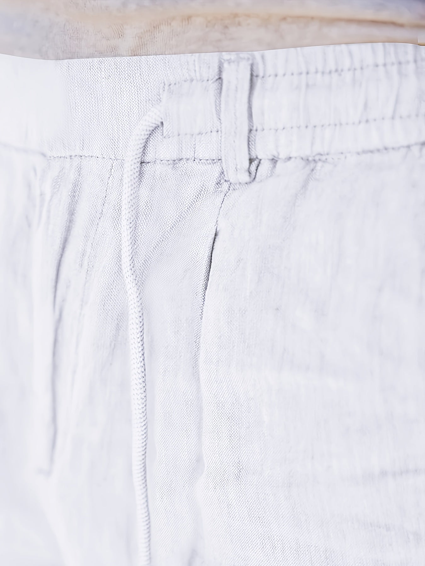 Men'S Casual Linen Drawstring Pants - Comfortable Straight Fit, Lightweight & Breathable for Beach & Outdoor Activities, Beach Casual Wear|Straight Fit Pants|Lightweight Fabric