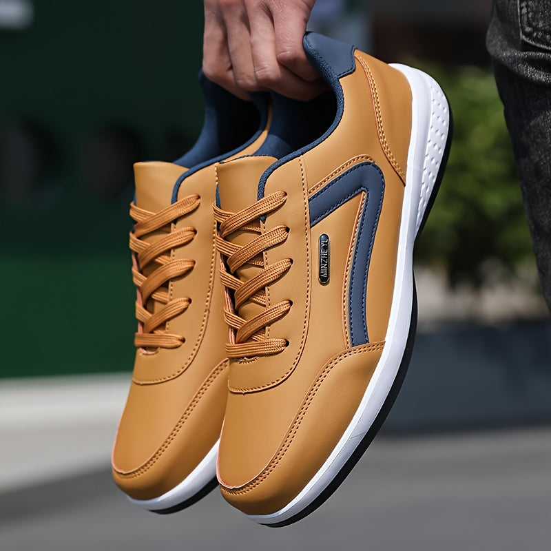 Men'S Classic British Style Casual Business Shoes - All-Season Solid Geometric Pattern, Low Top Lace-Up, Round Toe, Faux Upper, Fabric Inner, EVA TPR Sole, Comfortable Minimalist Design for Daily Outdoor Use, Everyday Com