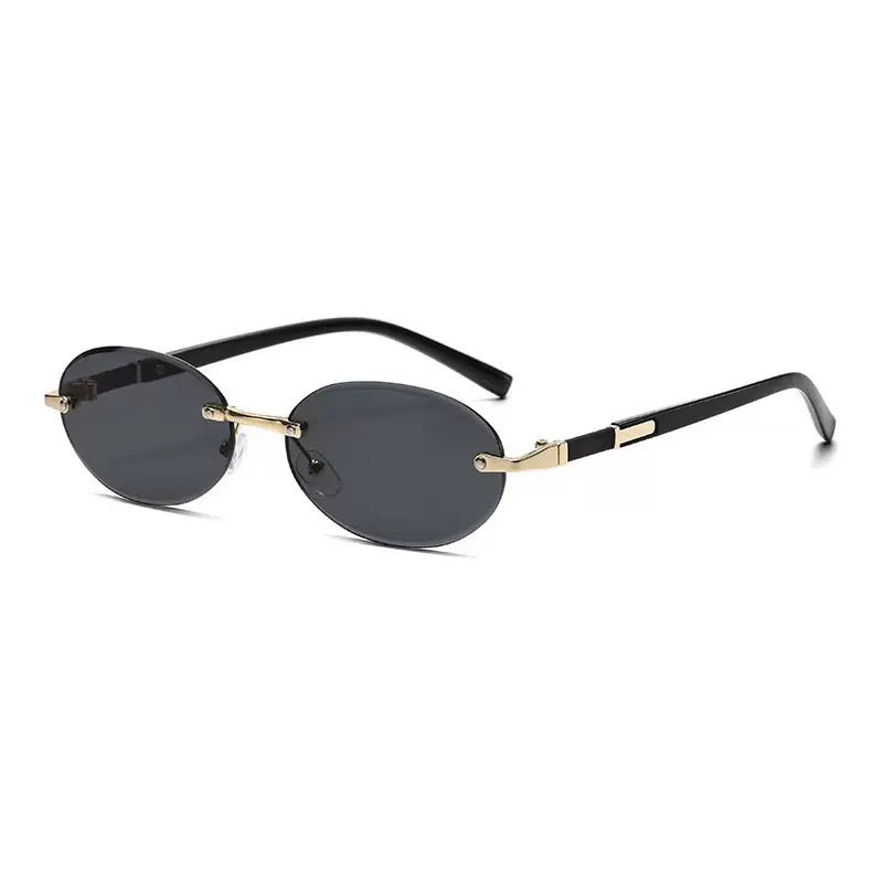 Women's Retro Rimless Square Black Glasses for Daily Wear