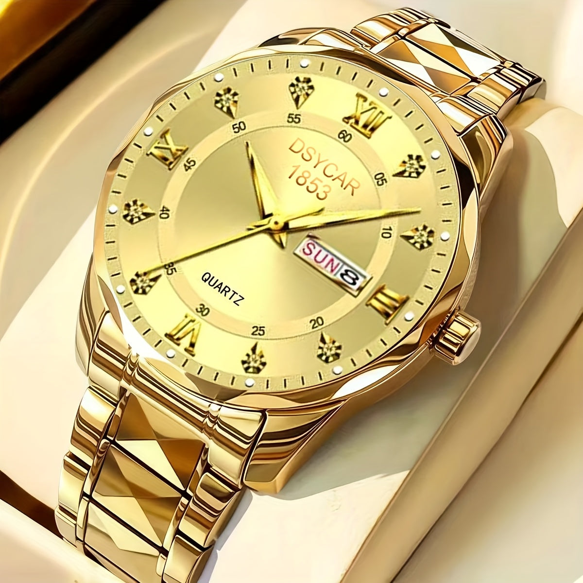 1pc Men's Elegant Watch with Date Display, Stylish Stainless Steel Strap, Quartz Movement Dress Watch, Suitable for Formal and Casual Attire - The Ideal Gift for Him