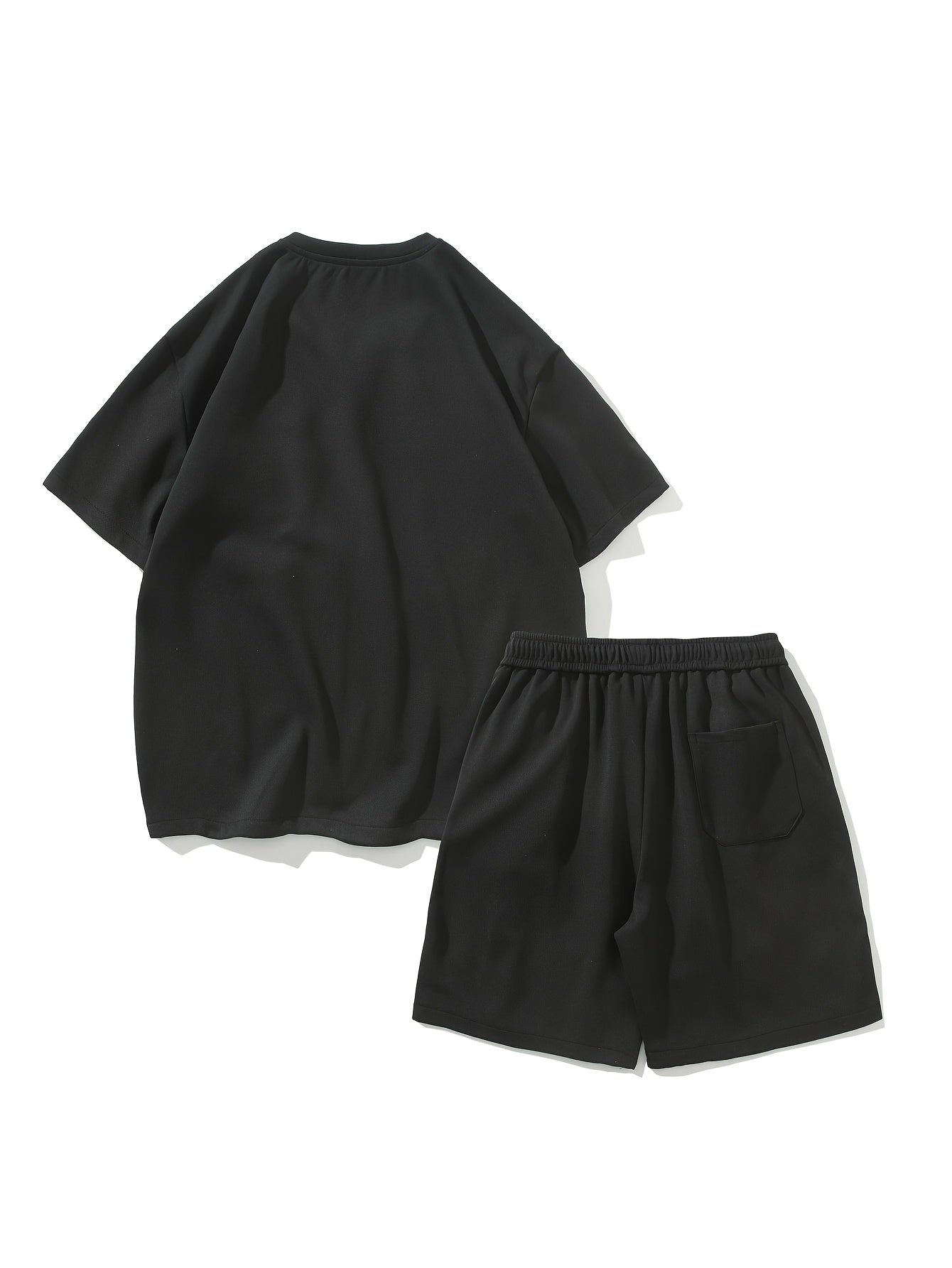 2pcs Men's Summer Casual Outdoor Set, Fashion Ethnic Style Round Neck Short Sleeve T-Shirt and Shorts Suit with Embroidery Design Loose Fit, Short Sleeve + Drawstring Shorts Combo, Suitable for Summer Outdoor Activities