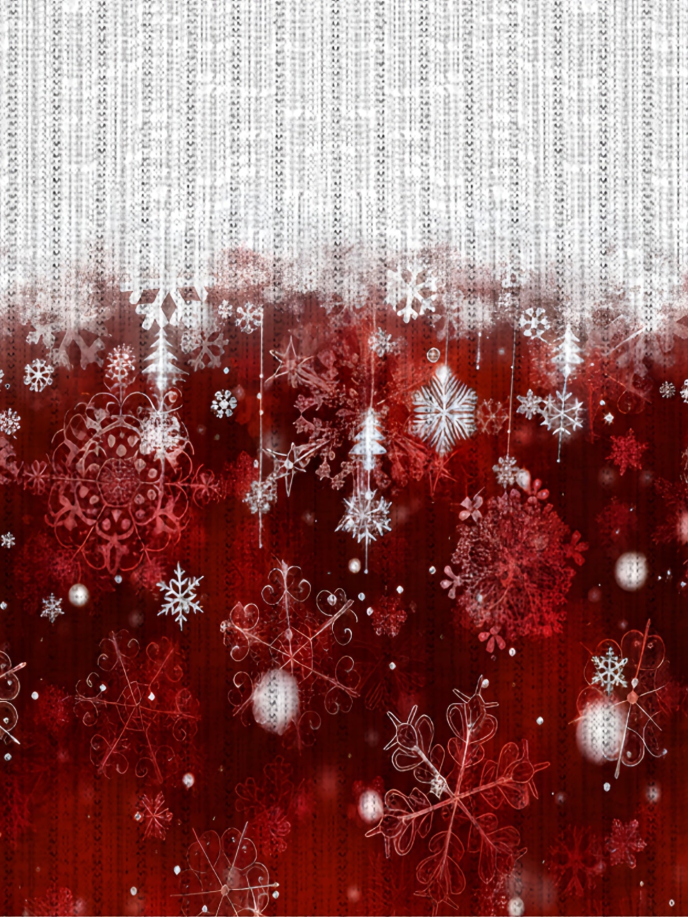 Plus Size Women's Winter Cardigan Coat - Burgundy Red & White Snowflake Print Deep Jacket, Loose-Fit Collar Sweater Coat for Christmas, New Year's Eve Parties & Cold Weather (Machine Washable)