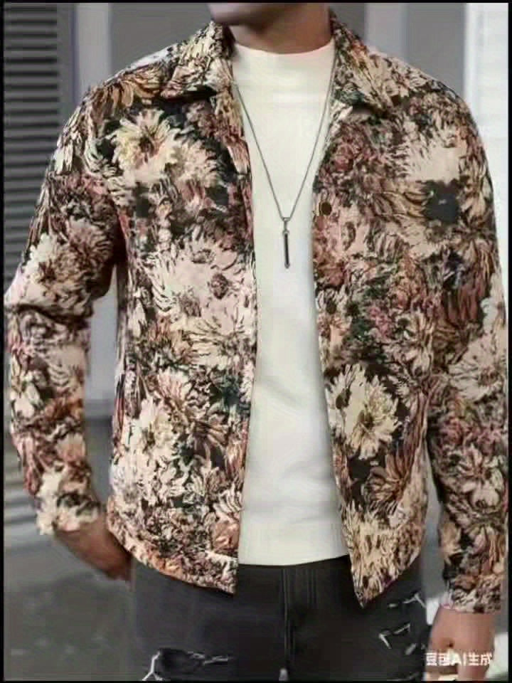 2025 Autumn/Winter Men's Sport Pocket Regular Fit Jacket, Warm Outerwear for Casual Travel and Daily Office