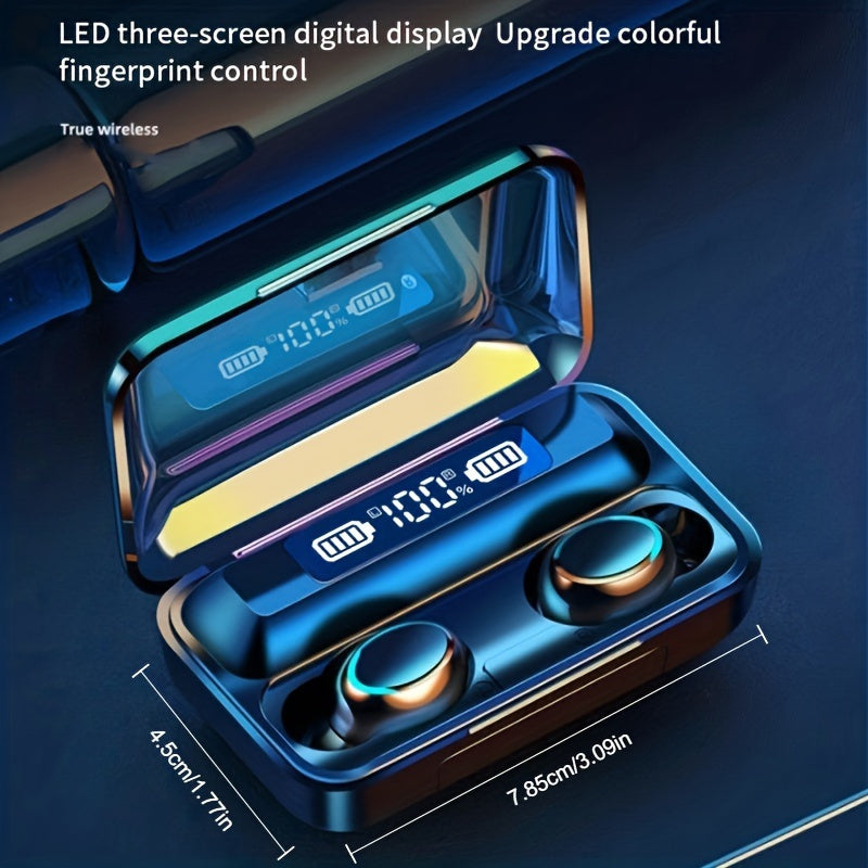 Crisp HiFi Stereo Sound Wireless Earphones with Touch Control, HD Mic, TWS Wireless Earbuds, 9D Stereo HiFi Sound Earphone, Sport Headset, with LED Display Charging Bin