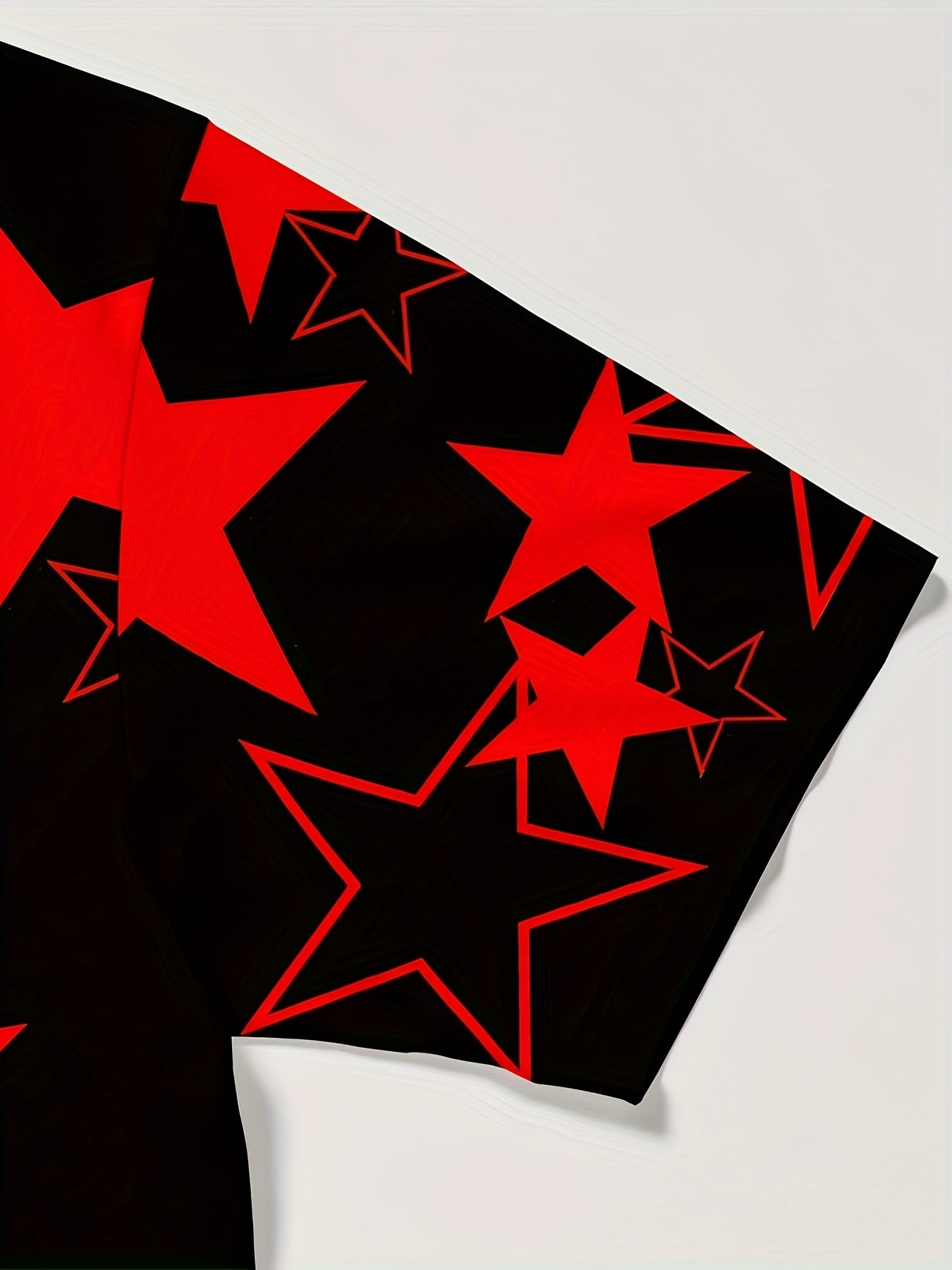 Men's Allover Color Blocking Stars Pattern Short Sleeve Crew Neck T-shirt For Summer, Casual Stylish Tee As Gift