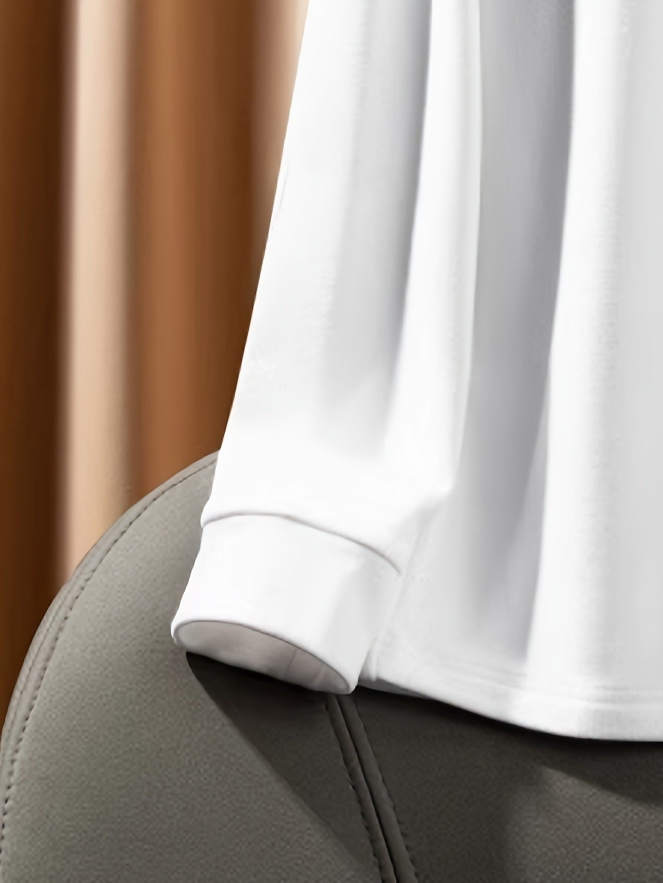 Men's Spring/Autumn Semi-High Neck Simple Outdoor Versatile Long Sleeve T-Shirt