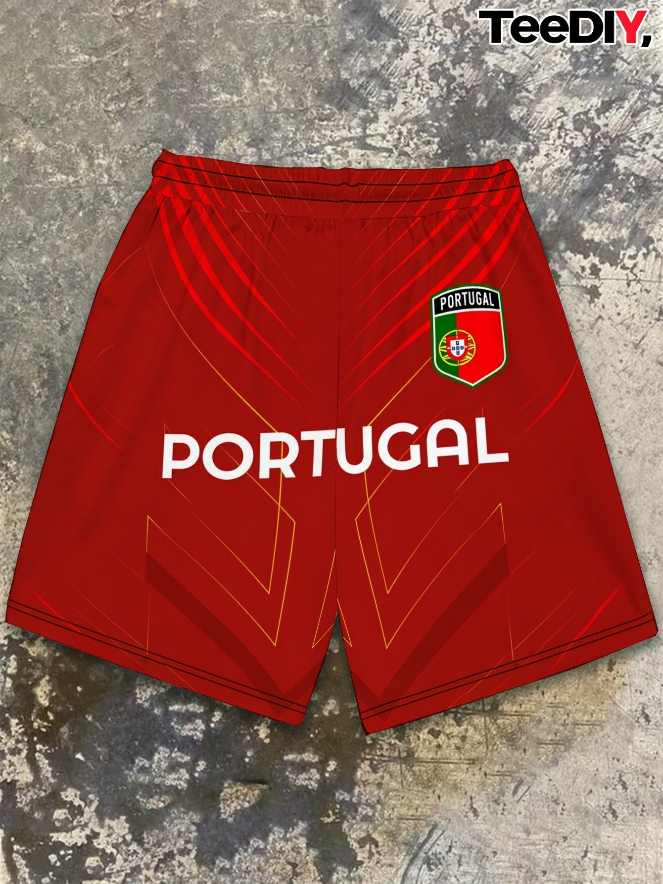 Men's Casual Portugal Football Pride Polyester Shorts