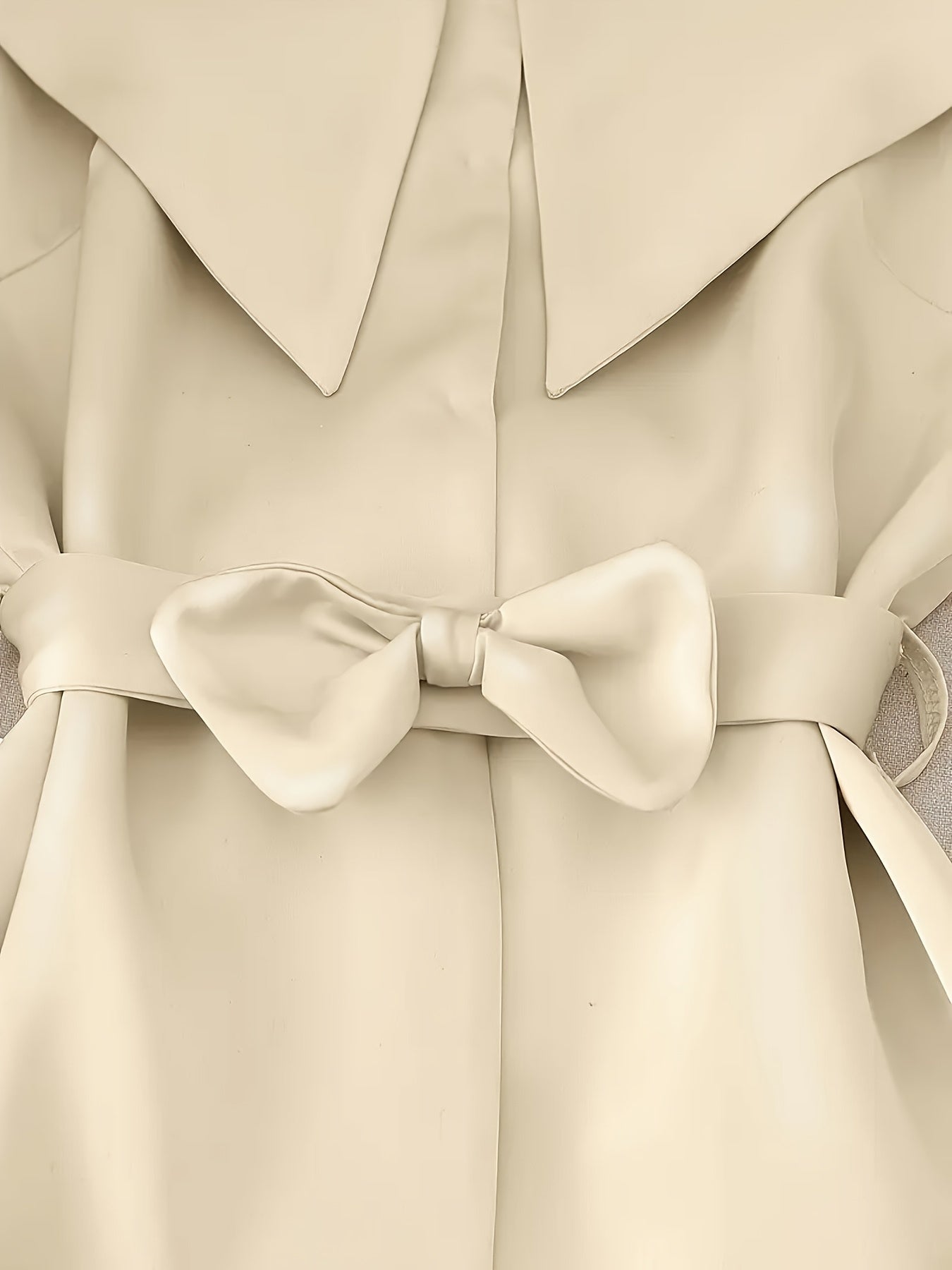 2pcs Elegant Polyester Pantsuit Set, Waterfall Collar, Solid Color Sleeveless Top and Pants, Polyester and Spandex Blend, with Bow Details, Spring and Summer Style - Nian Nian