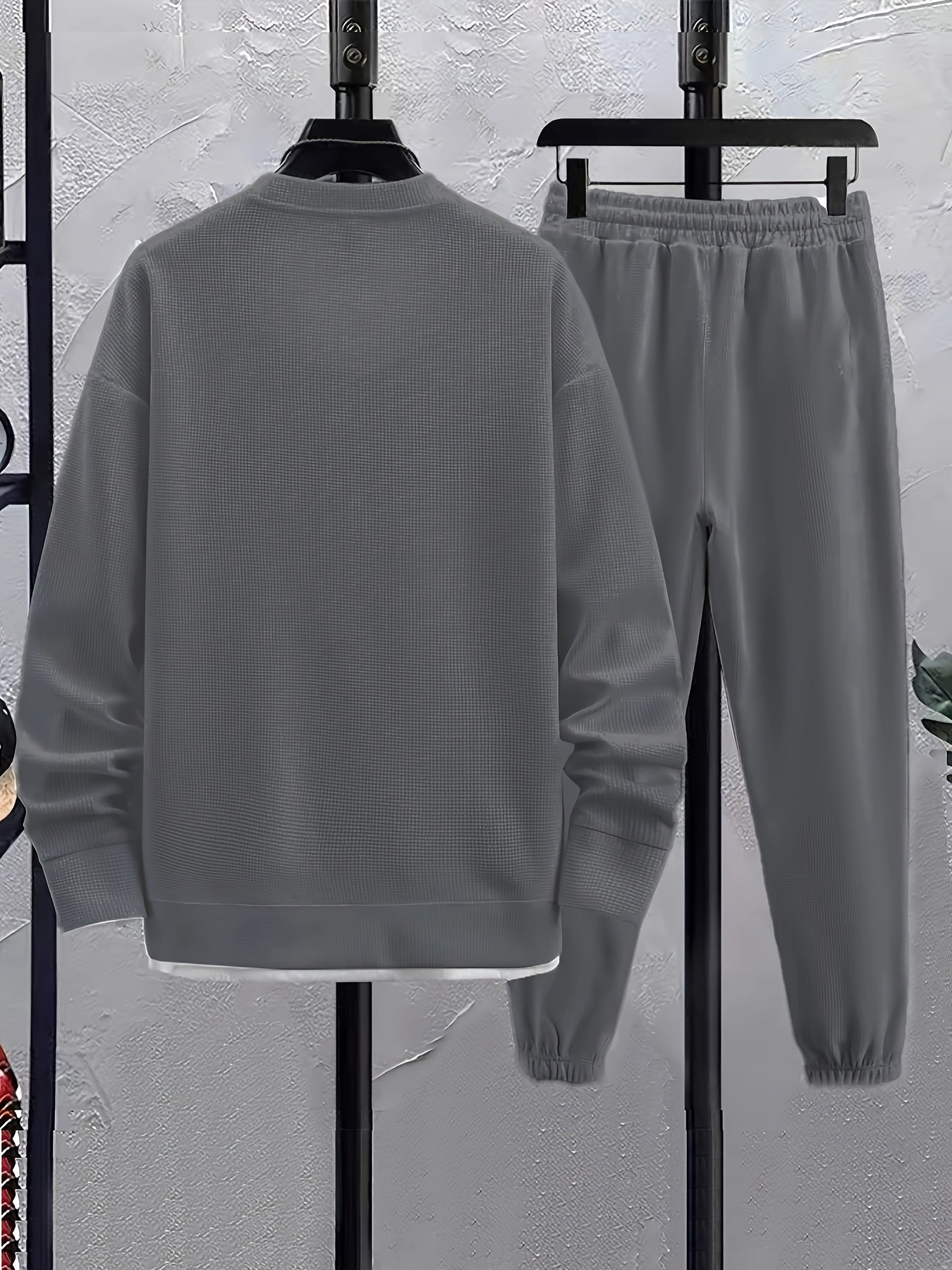 Men'S Casual Long Sleeve Print Suit Set