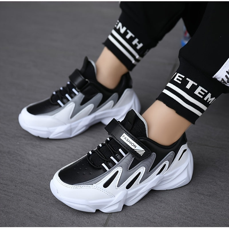 2025 New Boys' Sneakers - Breathable Quick-Dry Synthetic, Durable Low-Top Lace-Up Shoes with Closure, Stylish Striped Design for Outdoor, Running Casual Wear, All-Season Comfort, Shoes for Girls, Running Footwear, Modern Sn