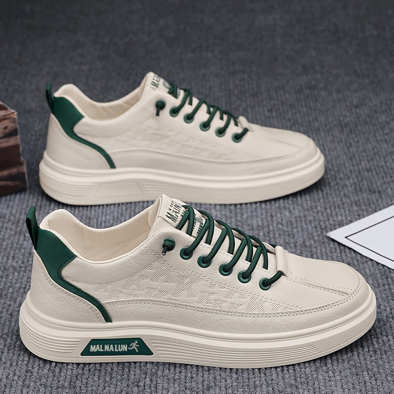 1 Pair Of Oversized Men'S Breathable Lace Up Sports Shoes, Board Shoes, Versatile And Wear-resistant Skateboard Shoes, White Shoes