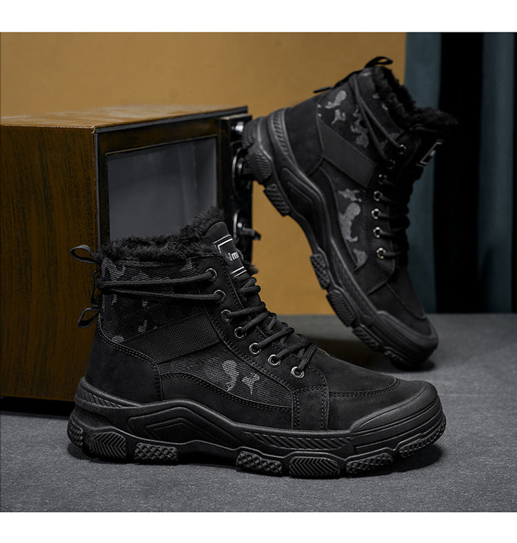 Men'S Winter Snow Boots - Thick Insulated Ankle Boots with Lace-Up Closure, Non-Slip PVC Sole - / - Cold Weather Shoes for Hiking, Outdoor