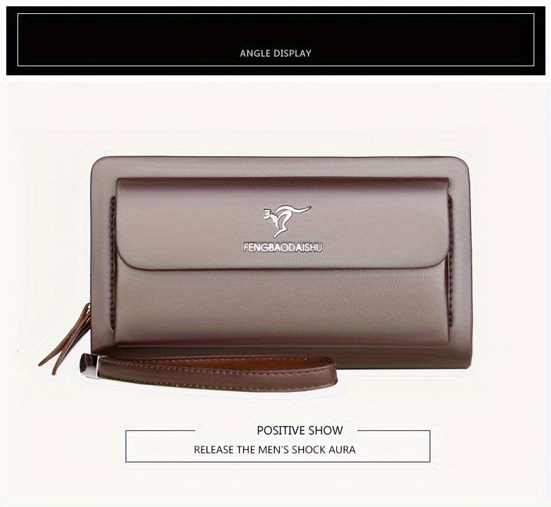 Men‘S Faux Leather Business Clutch with Multiple Compartments, Portable Handheld Bag for Daily And Business Use - And Easy Maintenance
