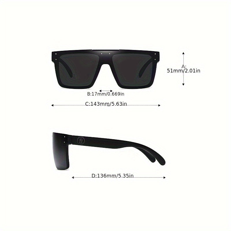 Luxury Brand Heatwave Unisex Square Fashion Glasses - Iridescent Purple to Blue Gradient Lenses,, Lightweight Durable Frame for Sports & Casual Fashion (Includes Protective Case)