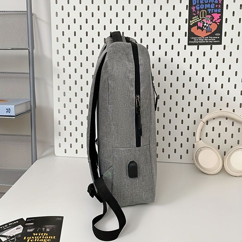 Three-piece minimalist computer backpack set, consisting of a lightweight shoulder bag, chest bag, and wallet, suitable for daily commuting and business use