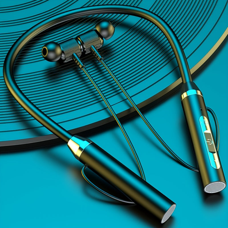 Neckband Wireless Earbuds with Extended Battery Life, Designed for Sports Activities.