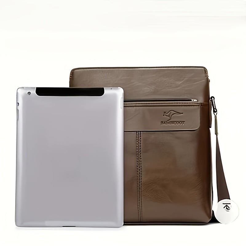 1pc Large Capacity Men'S Shoulder Bag - Adjustable Crossbody Sling with Multiple Compartments, Brown Business Casual Bag for Work, Travel, Everyday Use - Unique Gift for Him, Birthday, Christmas, Work Shoulder Bag, Sophisti