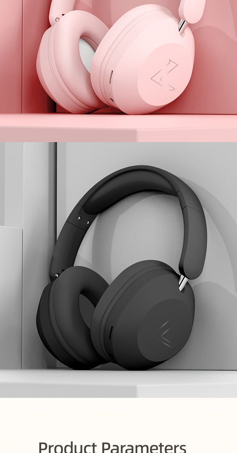 Wireless Headset with Pressure Relief Design, Bass Boost Built-in Microphone, Telescopic and Rotatable Flat Design, Auxiliary TF Mode for Gaming and Sports Use, Wireless Sports Earbuds, Office and Travel Compatible, Powerful