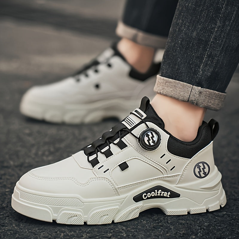 Men's Sports Shoes 2025 Spring New Low-Top Slip-On Rotating Button Comfortable Lightweight Trendy Casual Sneakers