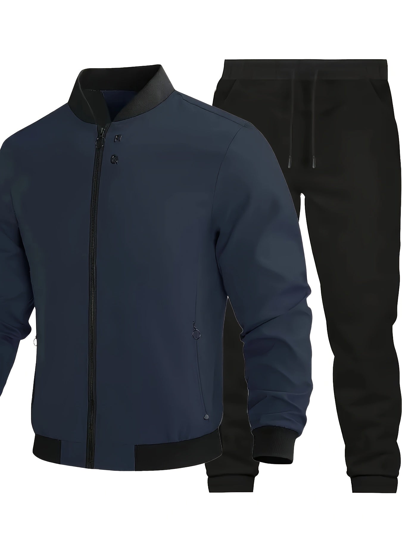 Star Blossom Men's Casual Sports Baseball Suit Pants Two-piece Set with Jacket and Trousers