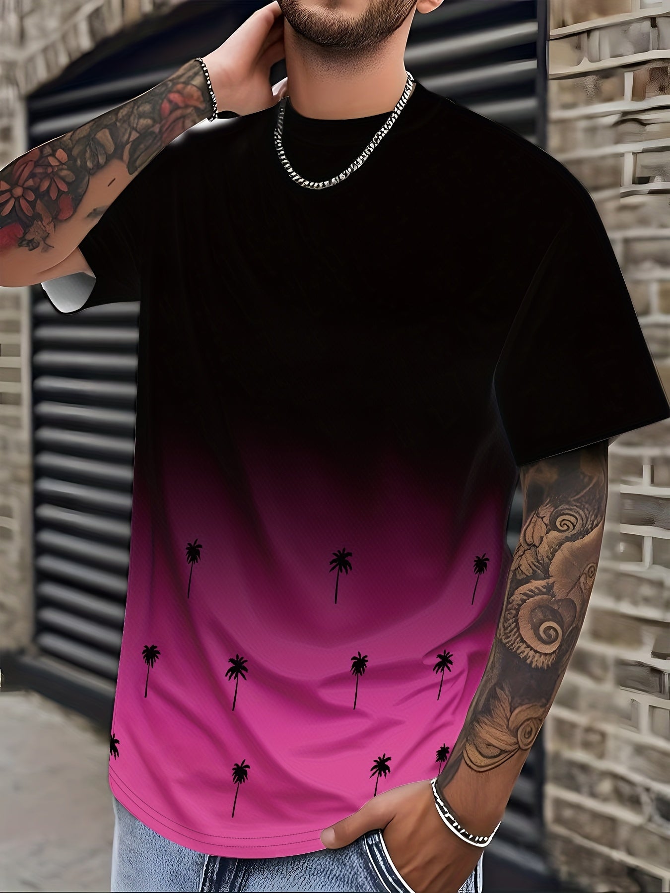 Men'S 3D Digital Print Short-Sleeve T-Shirt