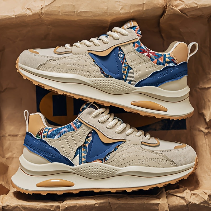 Men's Lightweight Casual Sneakers - Breathable PU Upper, Cushioned PVC Sole, Lace-Up Low-Top Design for Streetwear Outdoor Comfort - All-Season Versatile Shoes, Everyday Footwear, Sleek Athletic Design, Fabric Lined Interio