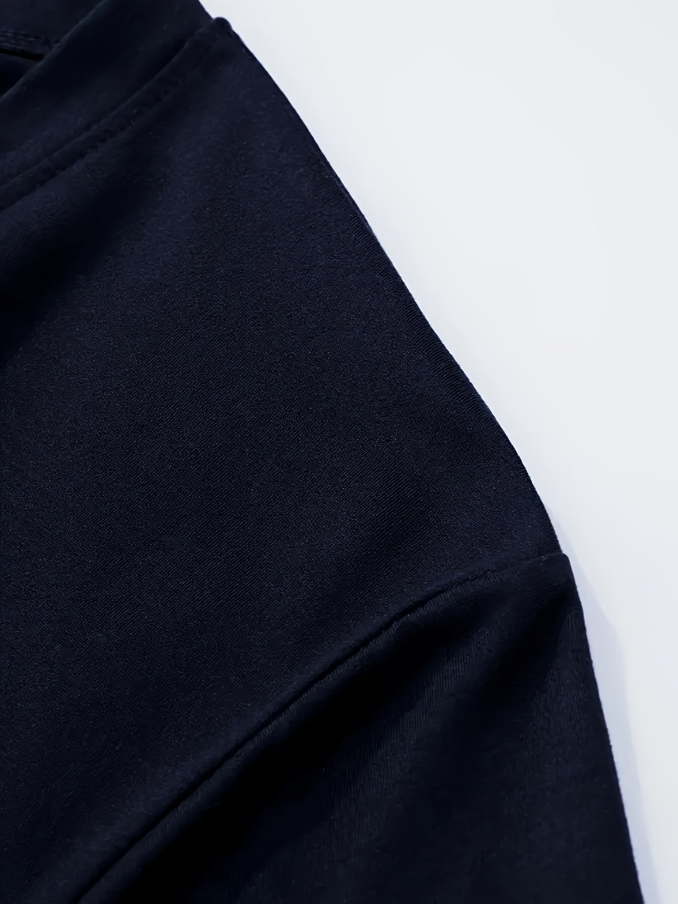 Men'S V-Neck Short Sleeve T-Shirt - Lightweight Breathable, Casual Fit, Solid Black, Perfect for Summer, High-Quality Knit Fabric, Everyday Tshirt Casual Style Comfortable Fit
