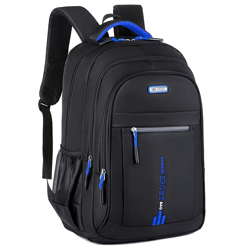 Unisex Large Capacity Travel Backpack - Durable Nylon Laptop Bag with Multiple Compartments, Business Casual Style, Black with Green Accents, 60.96cm x 40.64cm x 8, Backpack for Travel