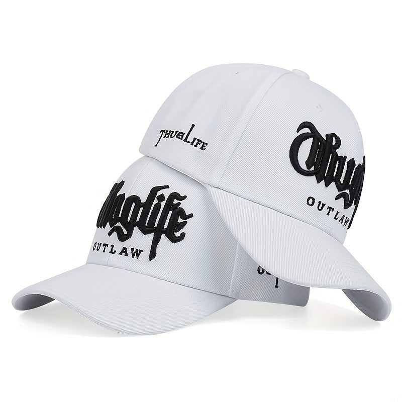 1pc Handsome Trendy Rap Hip Hop Men's Versatile Cap, Unisex Style Creative Embroidered Baseball Cap