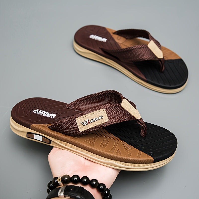 Men's Casual Fabric Flip Flops Non-Slip Rubber Sole Sandals
