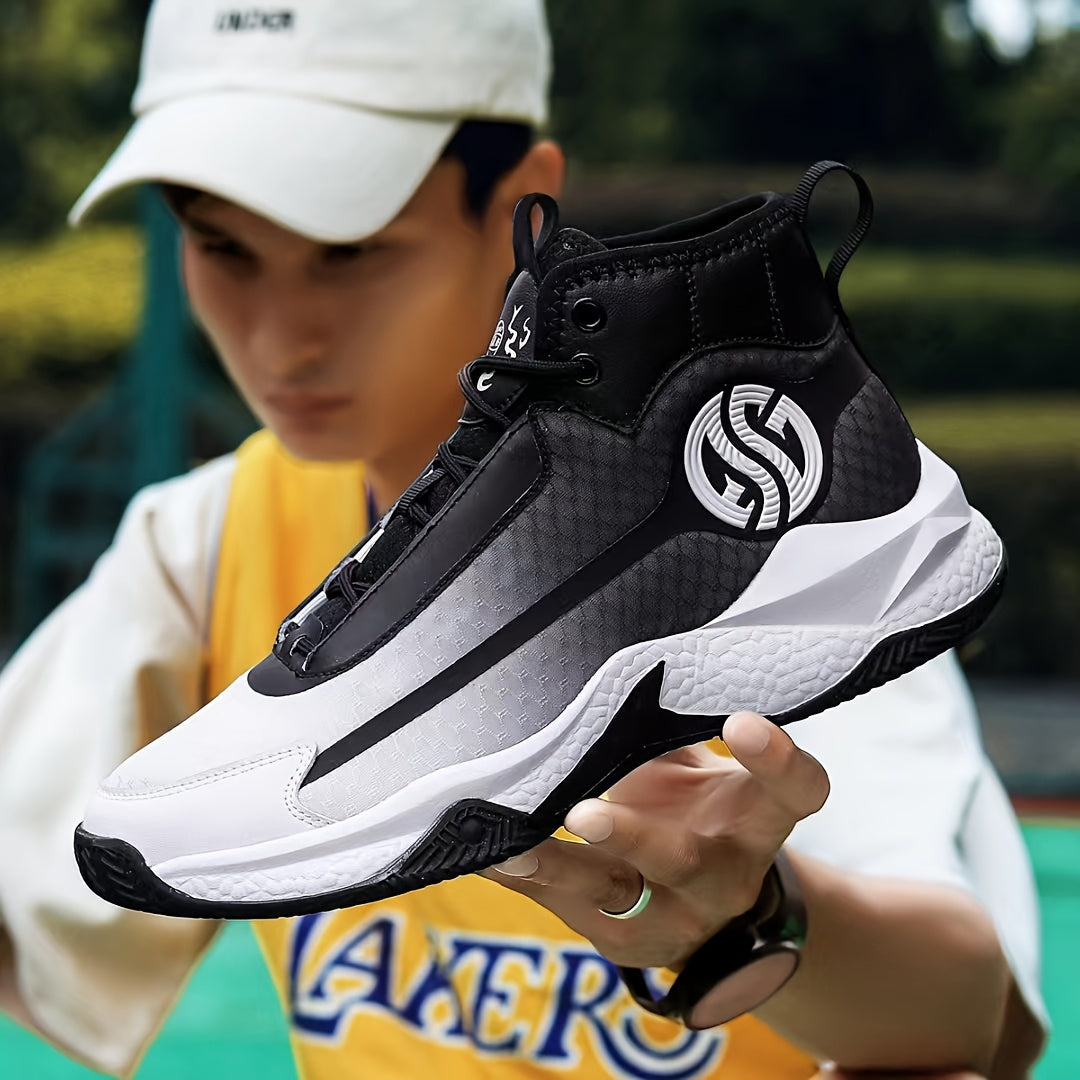 Unisex Fashion Sports Sneakers - Casual Street Athletic Running Shoes with Breathable Fabric Upper, Mid Top Lace-Up, Rubber EVA Sole, All-Season Comfort, Round Toe for Training Basketball