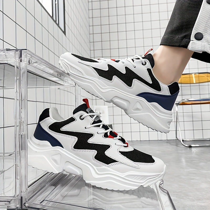 Men's Casual Sports Shoes, Thick-Soled Lace-up Outdoor Leisure Shoes for Men, Available in Multiple Colors