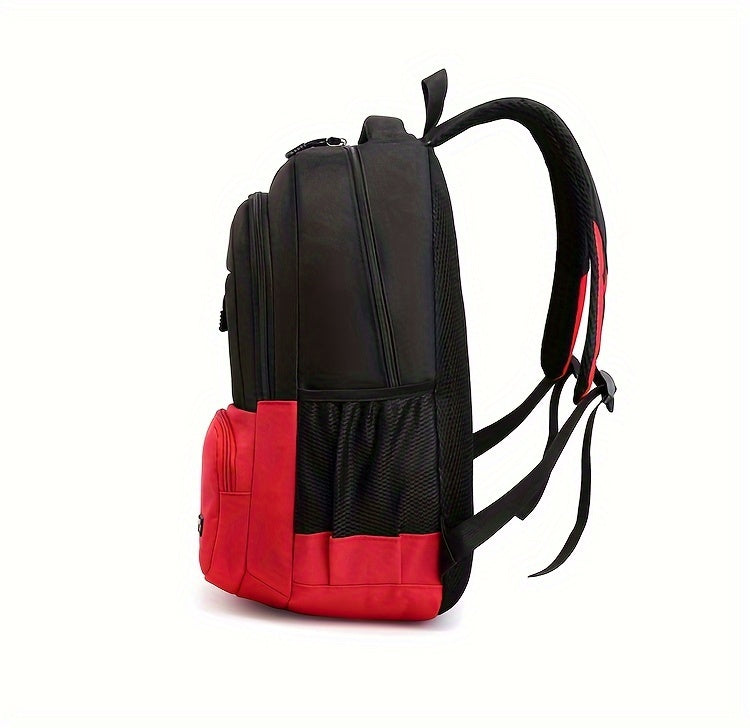 Durable Oxford Fabric Backpack - Spacious, Breathable, Adjustable Strap, Laptop Compartment, Ideal for Hiking, Camping, Travel, School Work - High 46cm, Long 32cm, Thick 19cm, School Backpack Adjustable Strap Backpack D