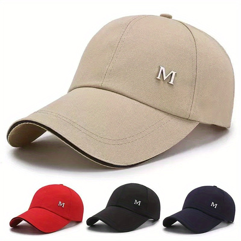 Men's adjustable duckbill cap, baseball cap, casual cap, suitable for outdoor activities, travel, and beach vacations, available in black, blue, red, and khaki colors