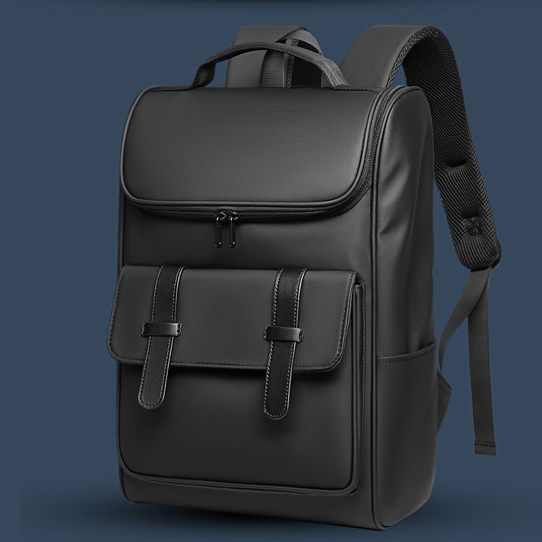 Men'S Stylish Large Capacity Commuter Backpack - Black Oxford Fabric, Durable with Multiple Compartments and Adjustable Straps, Ideal for Office, Student, University, School, Travel, Commute, Travel Backpack Casual Style Ba