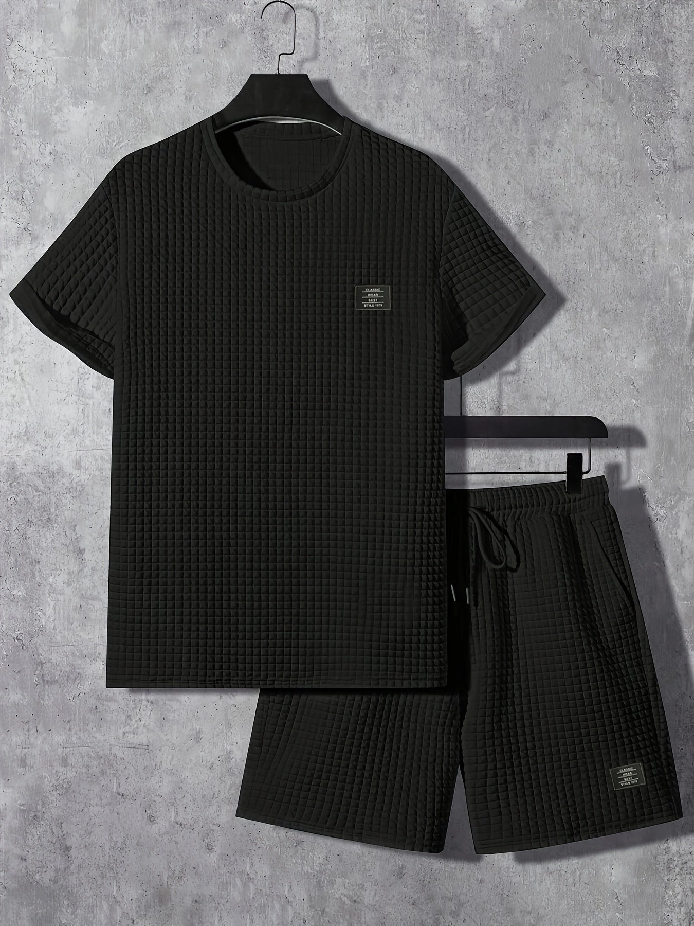 Summer Men's Casual Sports Set of 2, Trendy Round Neck Short Sleeve T-shirt + Shorts