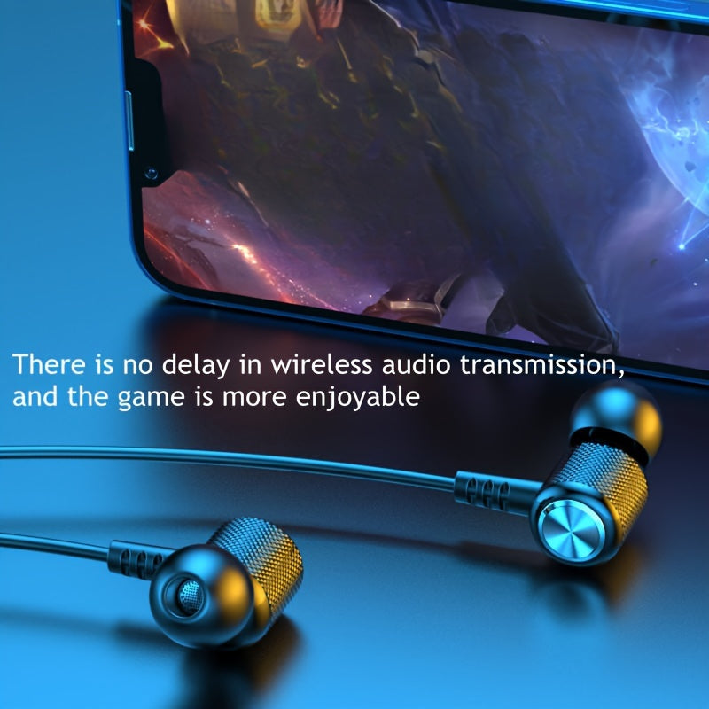 Neckband Wireless Earbuds with Extended Battery Life, Designed for Sports Activities.