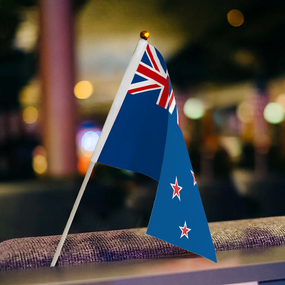 12 Pack New Zealand Mini Handheld Flags for Parties & Sports