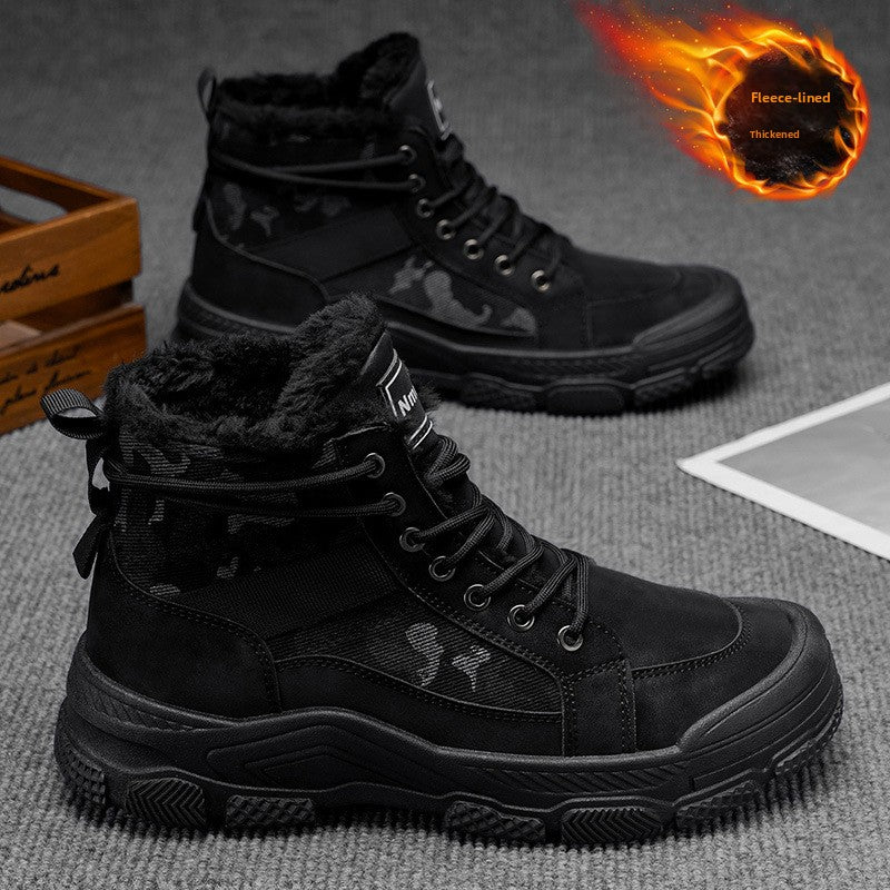 Men'S Winter Snow Boots - Thick Insulated Ankle Boots with Lace-Up Closure, Non-Slip PVC Sole - / - Cold Weather Shoes for Hiking, Outdoor