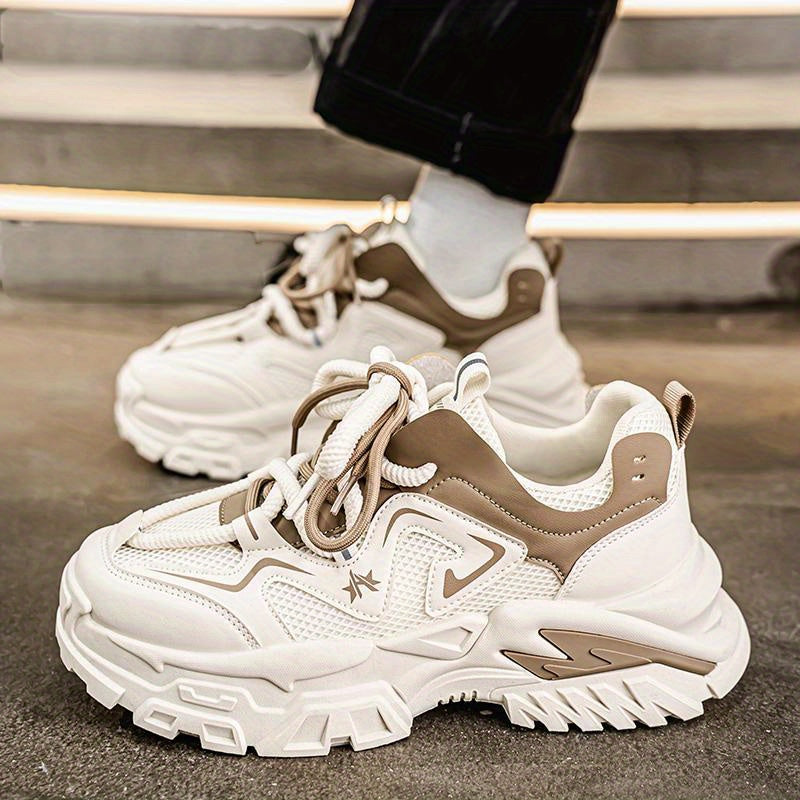 Men'S Athletic Shoes on, Stylish Thick-Soled Sneakers, Casual And Sporty Elevated Breathable Mesh Shoes, Low-Top Lace-Up Active Footwear, Comfortable Men'S Sports Shoes for All Seasons.