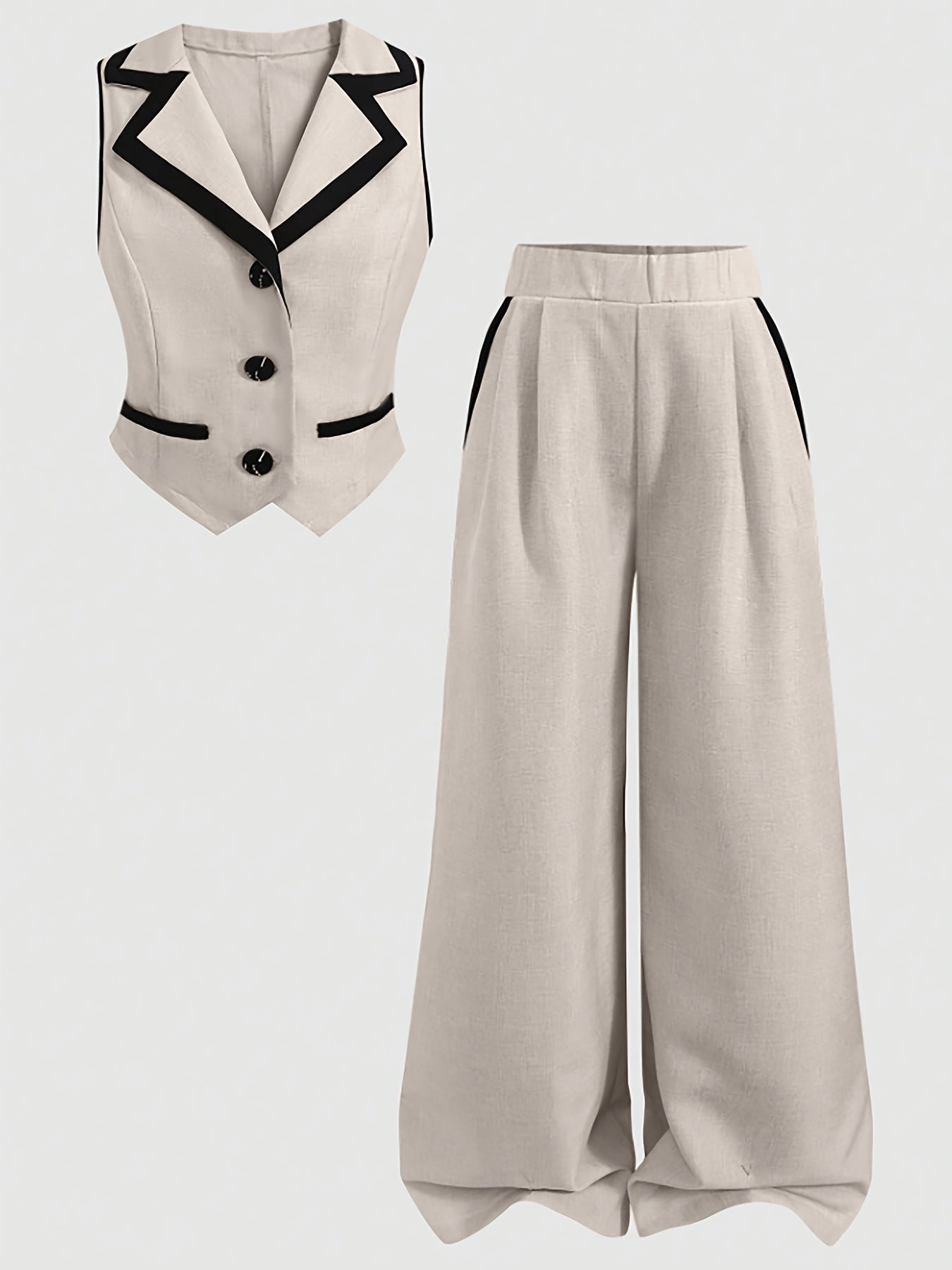 Girls' Sleeveless Vest & Wide-Leg Pants Set for Spring Summer