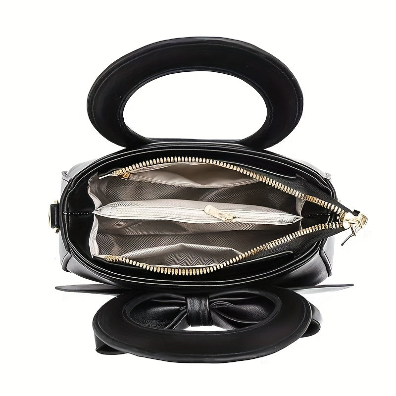 Large Capacity Practical Crossbody Women'S Bag 2025 New Commuting Versatile Cute Elegant Bow Design Fashionable Lightweight Fresh Street Outing Essential Shoulder Bag