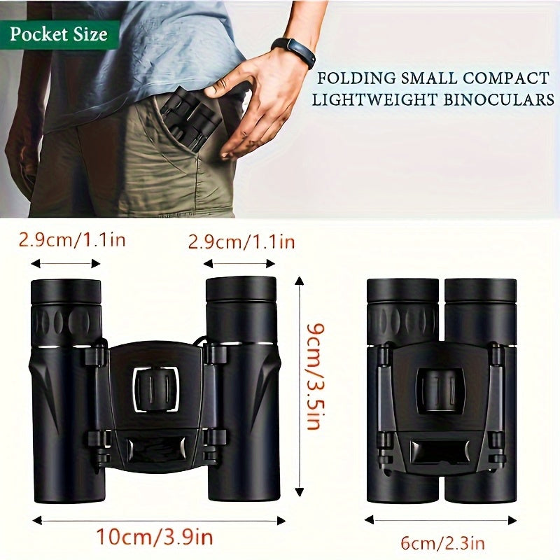 8x30 High Definition Long-Distance Binoculars - Portable Foldable Telescopes for Hunting, Camping, and Outdoor Adventures, Includes 2 Folding Rings & 2 Binoculars Case, Camping Gear, Compact Design, Durable Construction