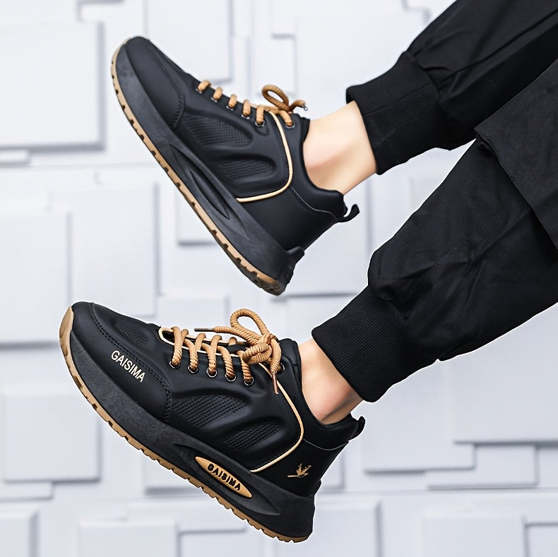 Men's Breathable Casual Sneakers - Trendy Dad Shoes with Thick Sole, Lace-Up, Mid-Top Design for Running Fashion