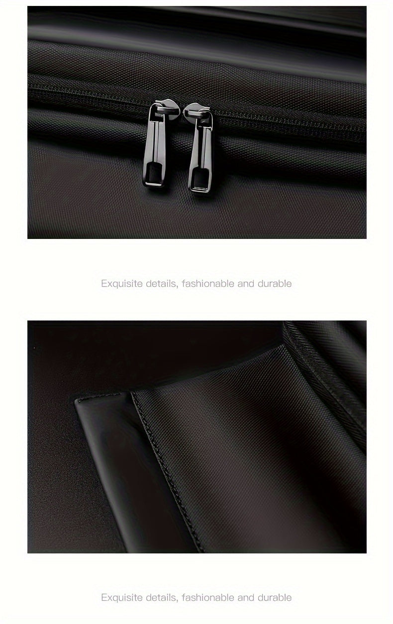 Men'S Sleek Black Crossbody Bag - Durable Oxford Material, Zippered Chest Bag with Adjustable Strap, Ideal for Commuting Cycling, Trendy Shoulder Bag for Men, Cycling Bag Trendy Shoulder Bag Functional Design, Small Crossbo