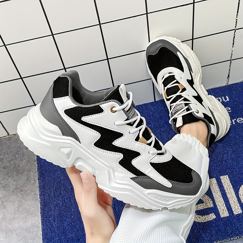 Men's Casual Sports Shoes, Thick-Soled Lace-up Outdoor Leisure Shoes for Men, Available in Multiple Colors