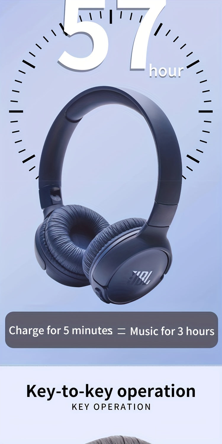 Ideal for Travel, Work, Home, And Gym, The JBL T520BT Wireless Headphones Feature Deep Bass, Long Battery Life, And a Comfortable Fit