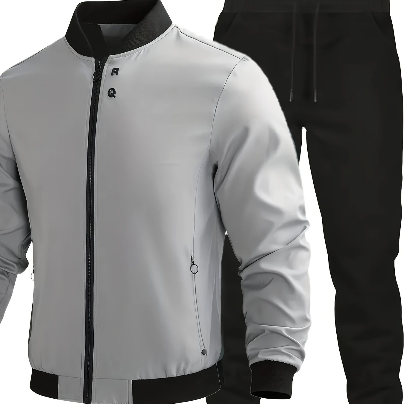 Star Blossom Men's Casual Sports Baseball Suit Pants Two-piece Set with Jacket and Trousers